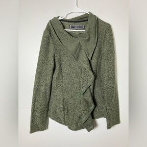 BNCI by‎ Blanc Noir women's green sweater/cardigan L Full Zip Feminine Casual